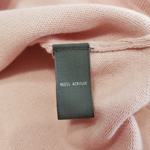 Josephine Chaus V-neck Pearl Beaded Pink Sweater Sz. M - Picture 6 of 7